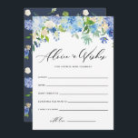 Carte Conseil Aquarelle Bleu Hydrangée Mariage bien souhaits<br><div class="desc">Watercolor Blue Hydrangeas Mariage well Wings Carte conseil | Écrivez des voeux pour la mariée et le marié avec cette carte de voeux de mariage floral. Il présente des hydrangées bleu et violet, des pivoines, des anémones et du feuillage. Cette carte de voeux botanique est parfaite pour les mariages d'hiver...</div>