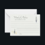 Carte Conseil Aquarelle en bois grand À feuillage persistant Arb<br><div class="desc">Ajoutez une touche spéciale aux douches mariages et nuptiales avec ces cartes de conseils doublées. Elles ont un style simple mais élégant avec des illustrations d'aquarelle de grands pins ou d'arbres à feuillage persistant dans les tons vert sauge, gris et vert pâle. L'aquarelle douce a une qualité calme et paisible,...</div>