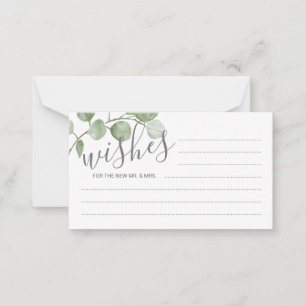 Carte Conseil Aquarelle Eucalyptus Mariage Conseils et souhaits