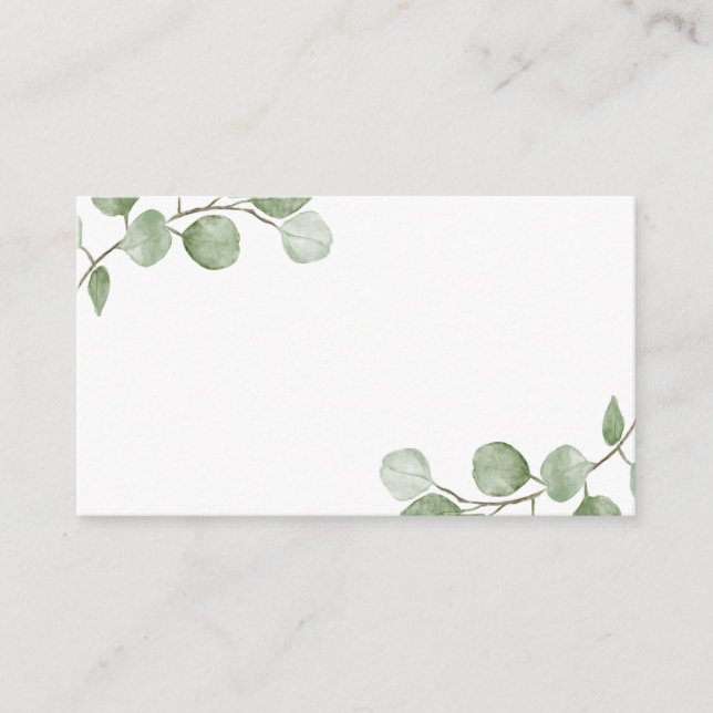 Carte Conseil Aquarelle Eucalyptus Mariage Conseils et souhaits (Devant)