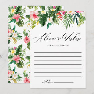 Carte Conseil Aquarelle Fête des mariées Tropical Garland