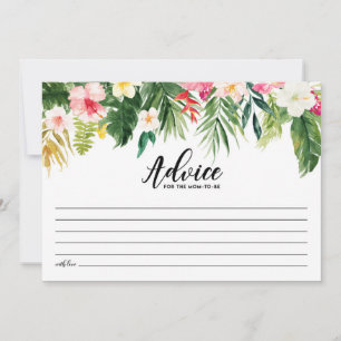 Carte Conseil Aquarelle Fleurs tropicales Baby shower Maman-to-b