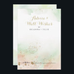 Carte Conseil Aquarelle or Confetti Mariage bien souhaits<br><div class="desc">Cette carte de conseil de mariage de confetti or aquarelle est parfaite pour un mariage rustique. Le design se compose d'un arrière - plan rose, vert et blanc avec des parties scintillant d'or confetti splash. Ces cartes sont parfaites pour un mariage, une douche nuptiale, un baby shower, une fête de...</div>