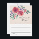 Carte Conseil Aquarelle romantique crème ivoire Mariage floral<br><div class="desc">Elégante carte de conseil et de souhaits de mariage avec une aquarelle fleurie sur un arrière - plan crème.</div>