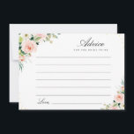 Carte Conseil aquarelle rose floral<br><div class="desc">Un design floral simple avec de belles fleurs d'aquarelle rose vif. N'hésitez pas à modifier les couleurs et les détails du texte.</div>
