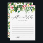 Carte Conseil Aquarelle Tropical Plantes Mariage Garland<br><div class="desc">Envoyez le retraité dans le style avec cette carte de conseil mariage personnalisable avec une guirlande d'aquarelles de feuilles tropicaux et de fleurs, comme des frondes de palmiers, des feuilles de bananes, hibiscus, plumeria, et plus encore. Vous pourrez partager de bons conseils, des encouragements ou des voeux sincères aux jeunes...</div>