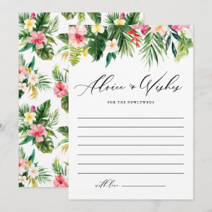 Carte Conseil Aquarelle Tropical Plantes Mariage Garland