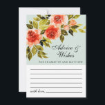 Carte Conseil Aquarelle végétale verte à la menthe Mariage botan<br><div class="desc">Elégante carte de conseil et de souhaits de mariage avec roses d'aquarelle rouge,  feuillage vert sur un arrière - plan menthe vert.</div>