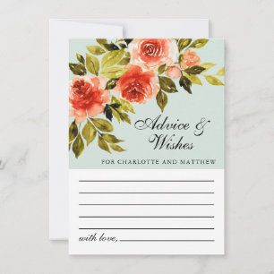 Carte Conseil Aquarelle végétale verte à la menthe Mariage botan