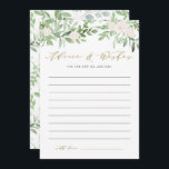 Carte Conseil Aquarelle vert et Mariage de fleurs blanches<br><div class="desc">Donnez vos conseils et de bons voeux aux jeunes mariés avec cette carte de conseil mariage fantaisiste. Il présente des illustrations d'aquarelle de verdure et de fleurs blanches assorties au motif botanique. Cette carte de conseil et de voeux de verdure est parfaite pour les mariages du printemps et de l'hiver....</div>