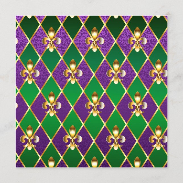 Carte Conseil Arrière - plan de bijoux Mardi Gras (Devant)