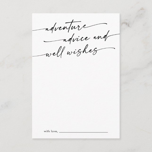 Carte Conseil Aventure de mariage bohème chic noir et blanc (Devant)