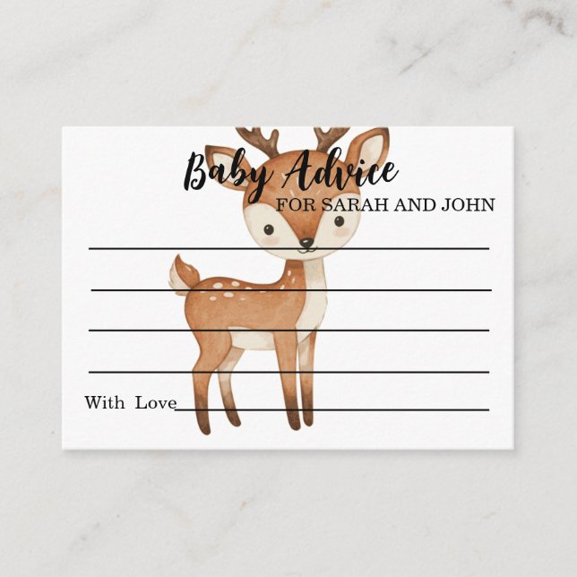 Carte Conseil Baby Advice For New Parents Modern Baby Shower (Devant)