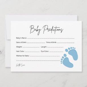 Carte Conseil Baby Feet Boy Baby Prediction & Wish Card