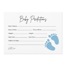 Baby Feet Boy Baby Prediction & Wish Card
