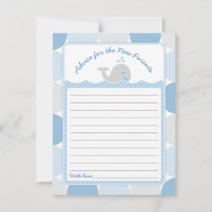 Carte conseil Baby shower baleine - Cercles bleus 