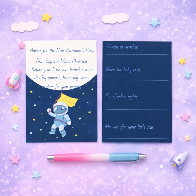 Carte Conseil Baby Shower d'arrivée stellaire (Créateur téléchargé)