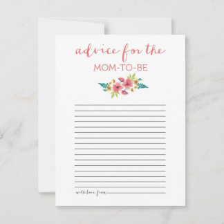 Carte conseil Baby shower Floral Posited