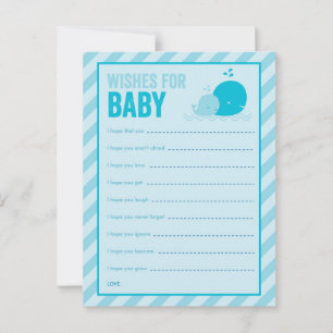 Carte Conseil Baby shower Game - Voeux pour bébé - Baleine bleue