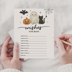 Carte Conseil Baby shower Halloween veut pour bébé et jeu