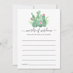 Carte Conseil Baby shower hydrocoloré Succulents