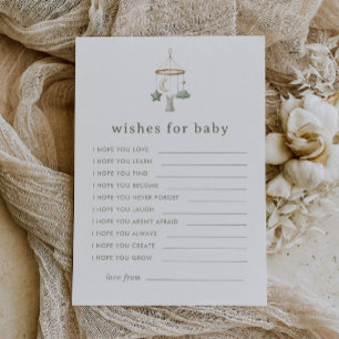 Carte Conseil Baby Shower Matcha Sauge Vœux Pour Bébé