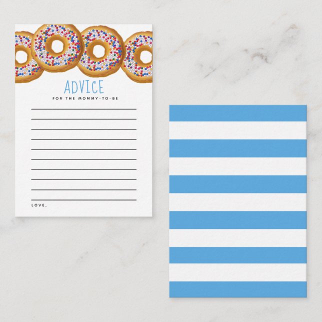 Carte Conseil Baby shower moderne Donut Boys saupoudrer (Devant / Derrière)