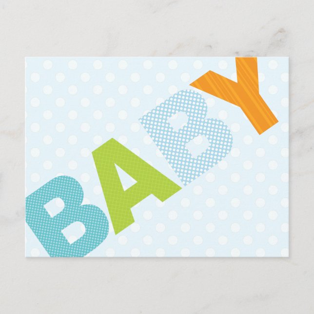 Carte conseil Baby shower moderne Gras en bleu (Devant)