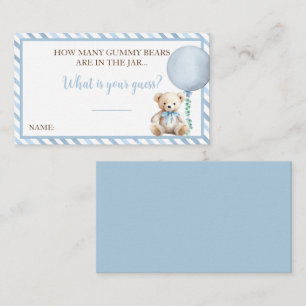 Carte Conseil Baby shower Ours Gummy Ours Guider Game Card