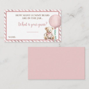 Carte Conseil Baby shower Ours Gummy Ours Guider Game Card