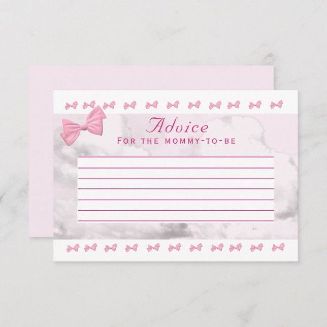 Carte Conseil Baby Shower Rubans Roses (Créateur téléchargé)
