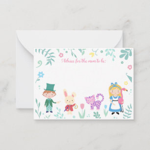Carte Conseil Baby shower thématique Alice au pays des merveille