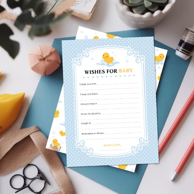 Carte Conseil Bain Bubble De Canard Jaune Souhaits Pour Baby Gam (Créateur téléchargé)