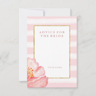 Carte Conseil Bandes roses et conseils de pivoine pour la mariée
