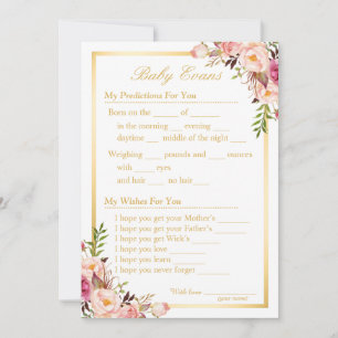 Carte Conseil Bébé Sprinkle Douche Guesser Jeu et Voeux