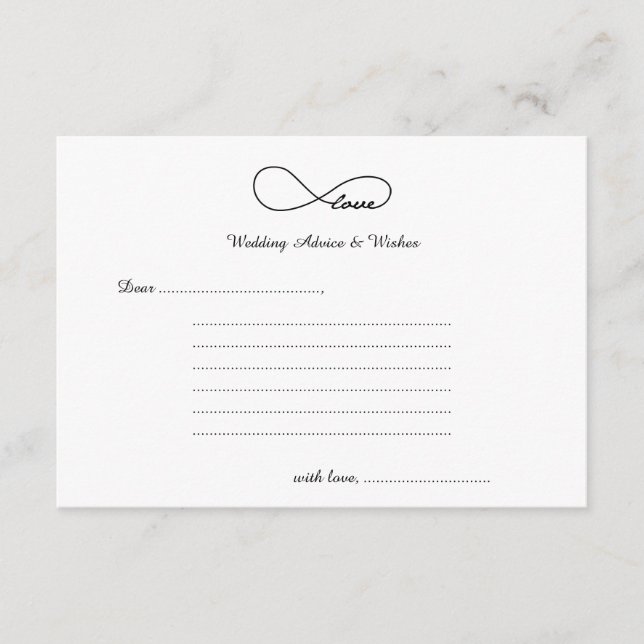 Carte Conseil Black Love Infinity Mariages Wives & Advice Cards (Devant)