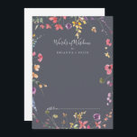Carte Conseil Bleu classique Paroles Mariages de sagesse<br><div class="desc">Cette carte de conseil classique bleu sauvage et mariage est parfaite pour un mariage rustique. Le design présente des fleurs sauvages jaunes, violettes et blanches avec du feuillage dans un arrière - plan rose et vert aquarelle. Ces cartes sont parfaites pour un mariage, une douche nuptiale, un baby shower, une...</div>
