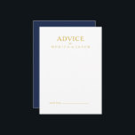 Carte Conseil Bleu de marine minimaliste classique | Mariage or<br><div class="desc">Ce bleu marine minimaliste classique | carte conseil mariage or est idéal pour un mariage simple, moderne, romantique et élégant. La palette de couleurs bleu marine foncé et la typographie vintage minimale lui confèrent une touche formelle chic et classe. Le design est flexible, parfait pour une soirée contemporaine basique, printemps,...</div>