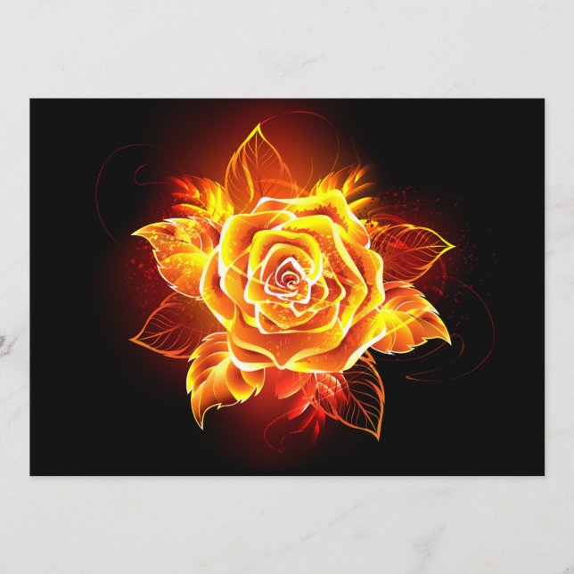 Carte Conseil Blooming Fire Rose (Devant)