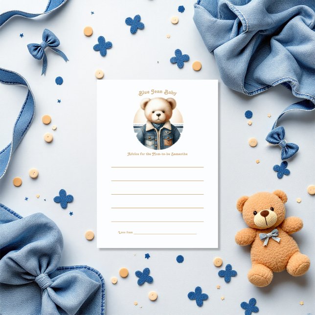 Carte Conseil Blue Jean Baby Denim Teddy (Blue Jean Baby Denim Teddy Advice Card)