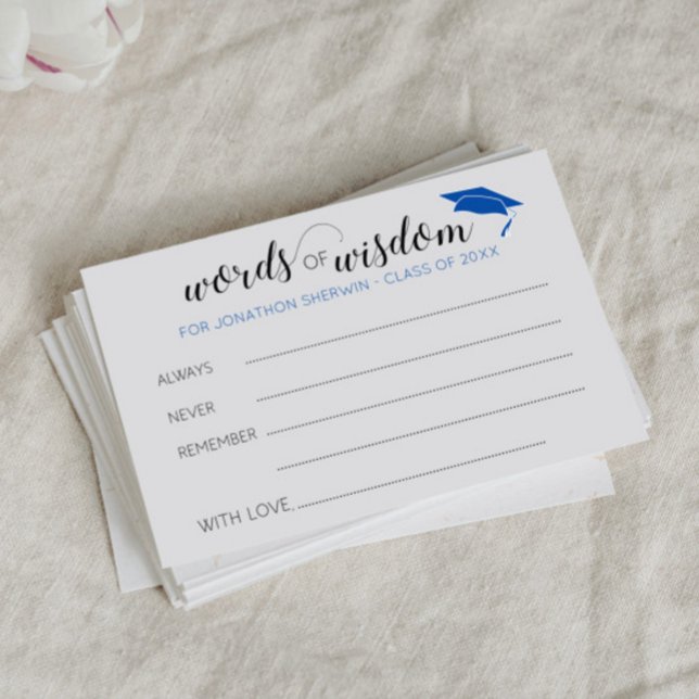 Carte Conseil Blue Wisdom Advice for Graduate (Créateur téléchargé)