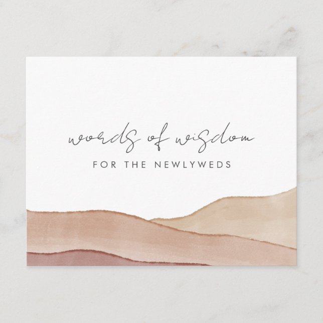 Carte Conseil Boho Aquarelle Abstraite Classique Mots de sagesse (Devant)