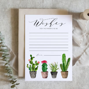 Carte Conseil Boho Poted Cactus Bien Souhaite Baby shower