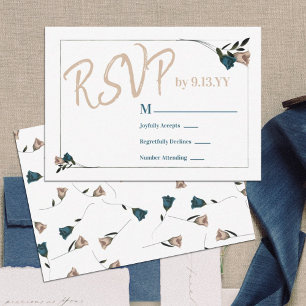 Carte Conseil Botanique Turquoise Vert Beige Rose RSVP