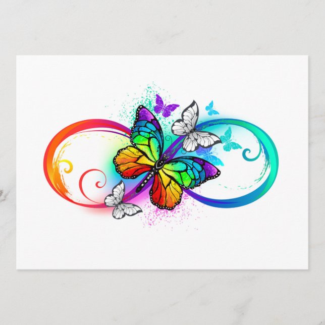 Carte Conseil Bright infinity with rainbow butterfly (Devant)