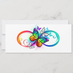Carte Conseil Bright infinity with rainbow butterfly