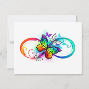Carte Conseil Bright infinity with rainbow butterfly
