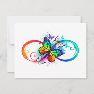 Carte Conseil Bright infinity with rainbow butterfly