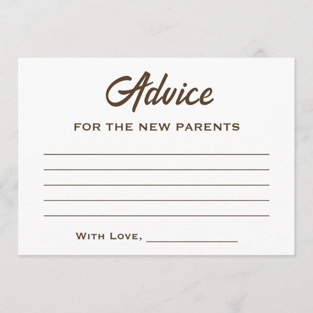 Carte Conseil Brown Blanc Un bébé brasse du Baby shower de café (Devant)