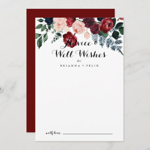 Carte Conseil Burgundy Pink Navy Floral Mariage